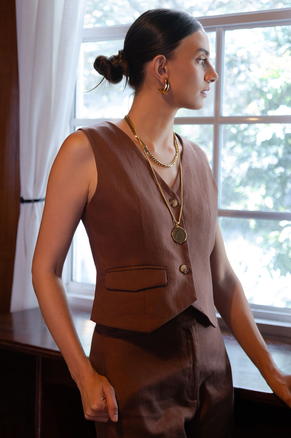 Chocolate Linen Pants