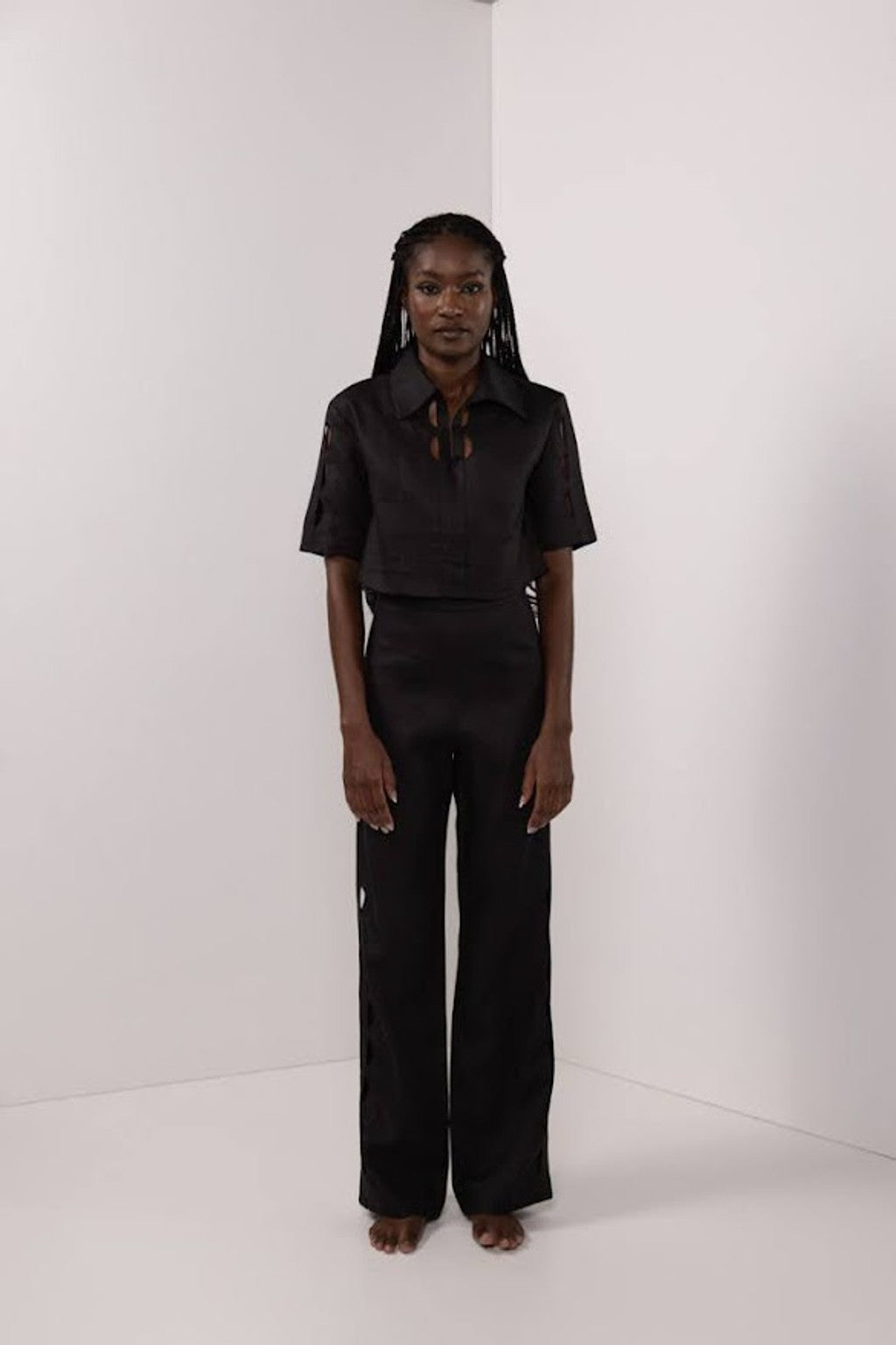 LUNAR CUT-OUT PANTS | BLACK