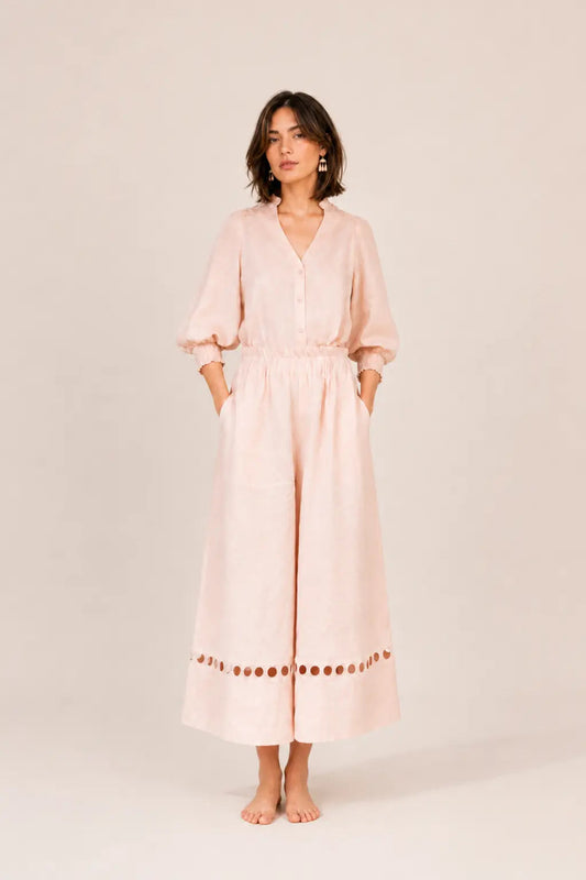 SOFT PINK LINEN PANTS