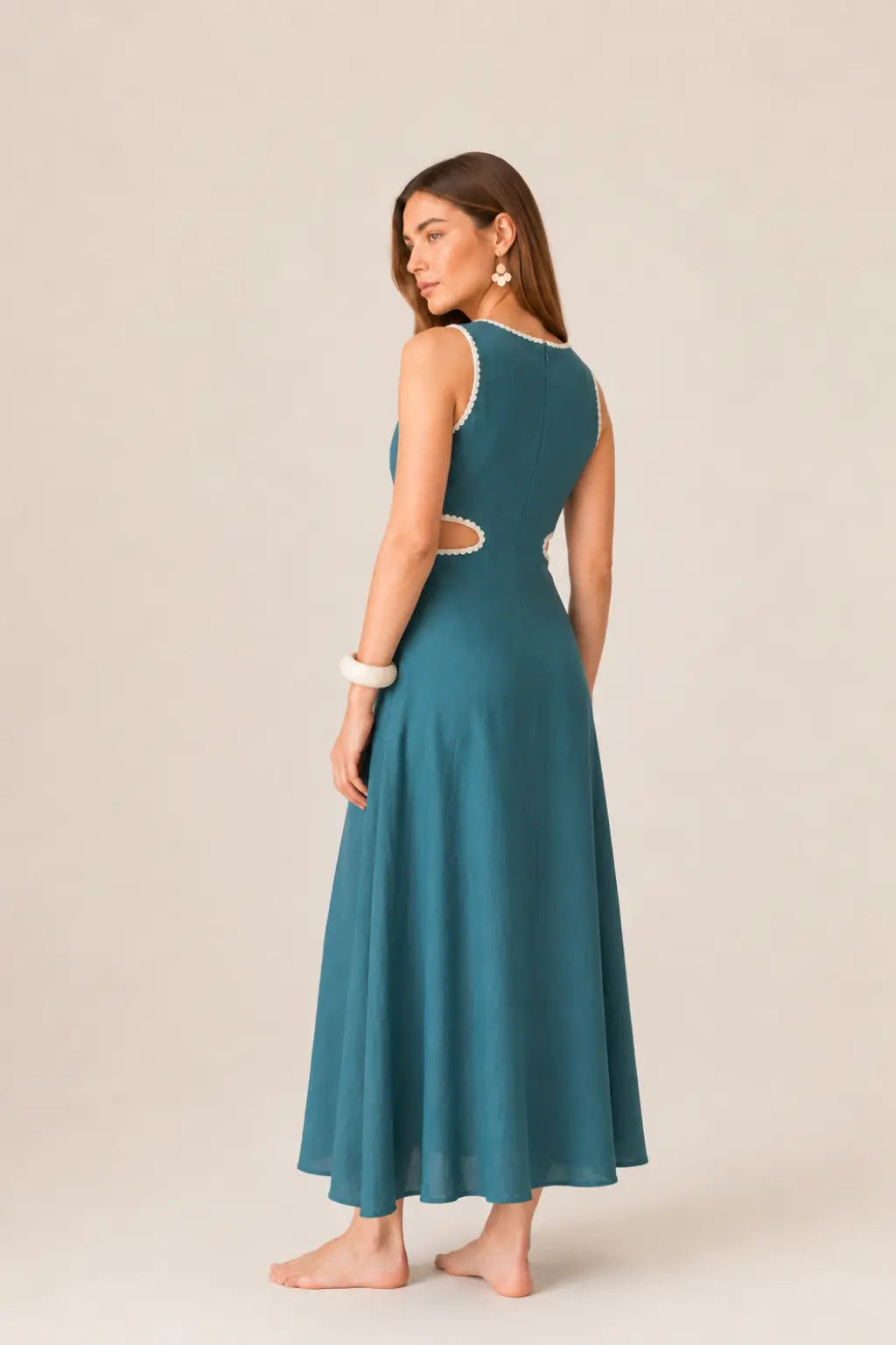 TEAL SCALLOP DRESS