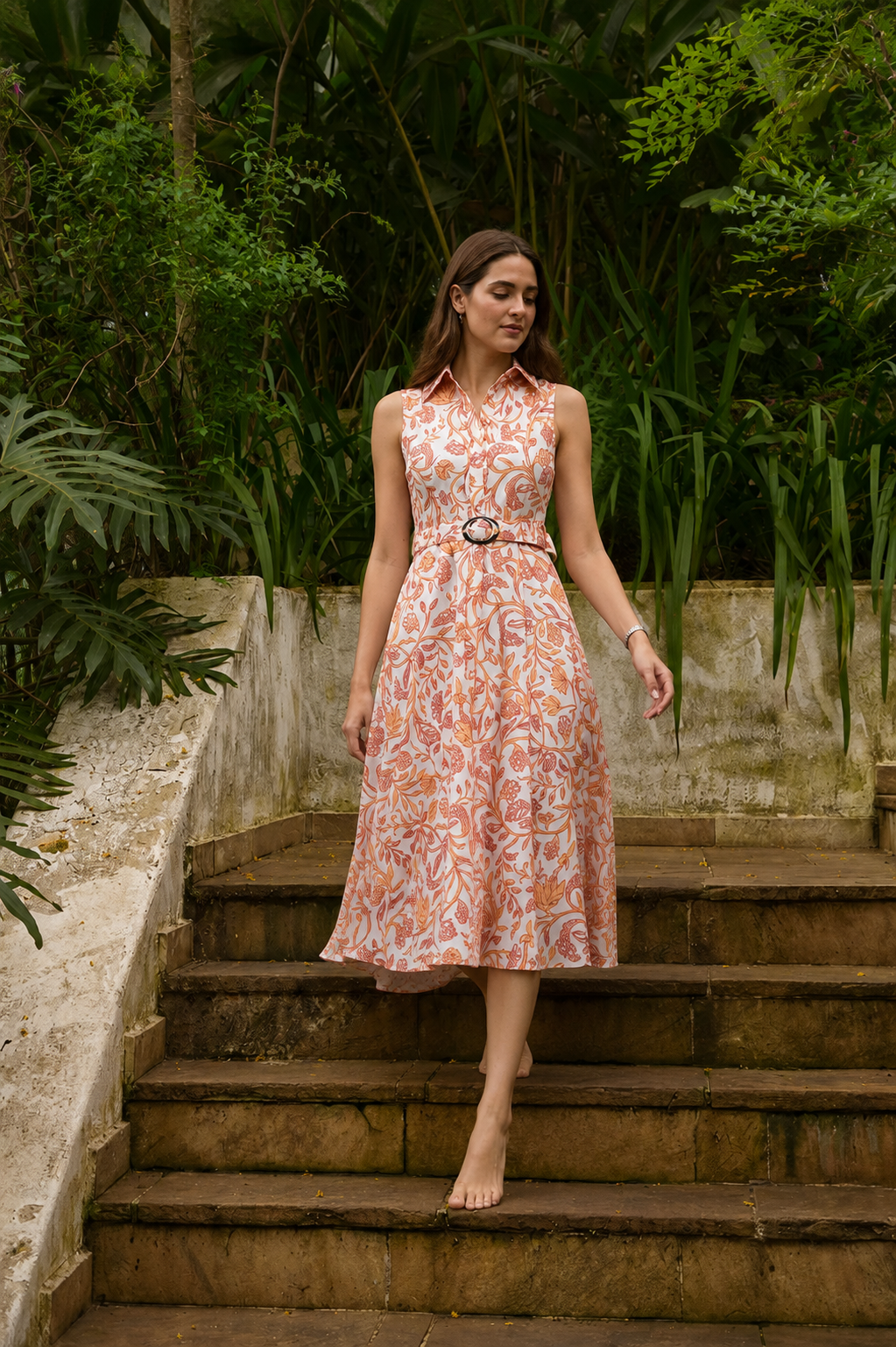 BLUSH BOTANICAL SHIRT DRESS