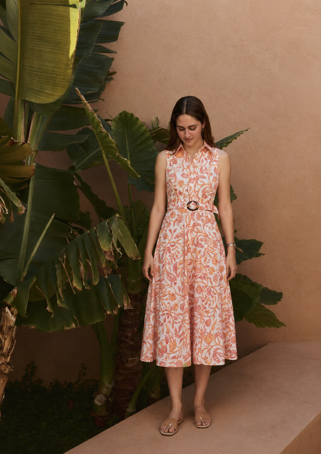 BLUSH BOTANICAL SHIRT DRESS