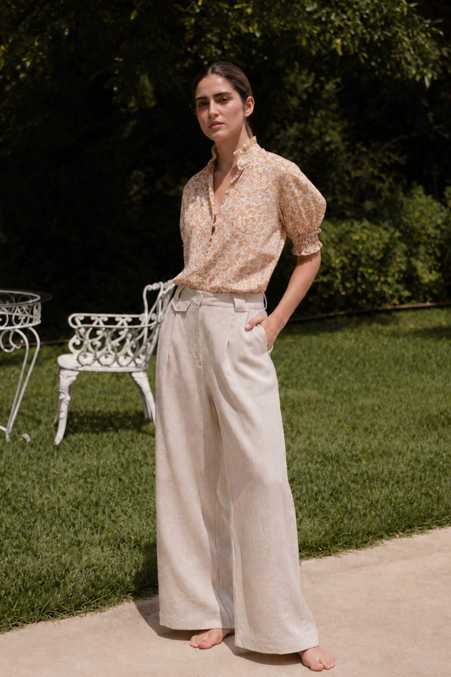 FLOWER RAMIE BLOUSE