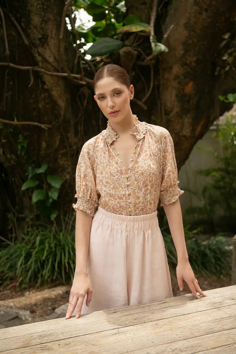 FLOWER RAMIE BLOUSE